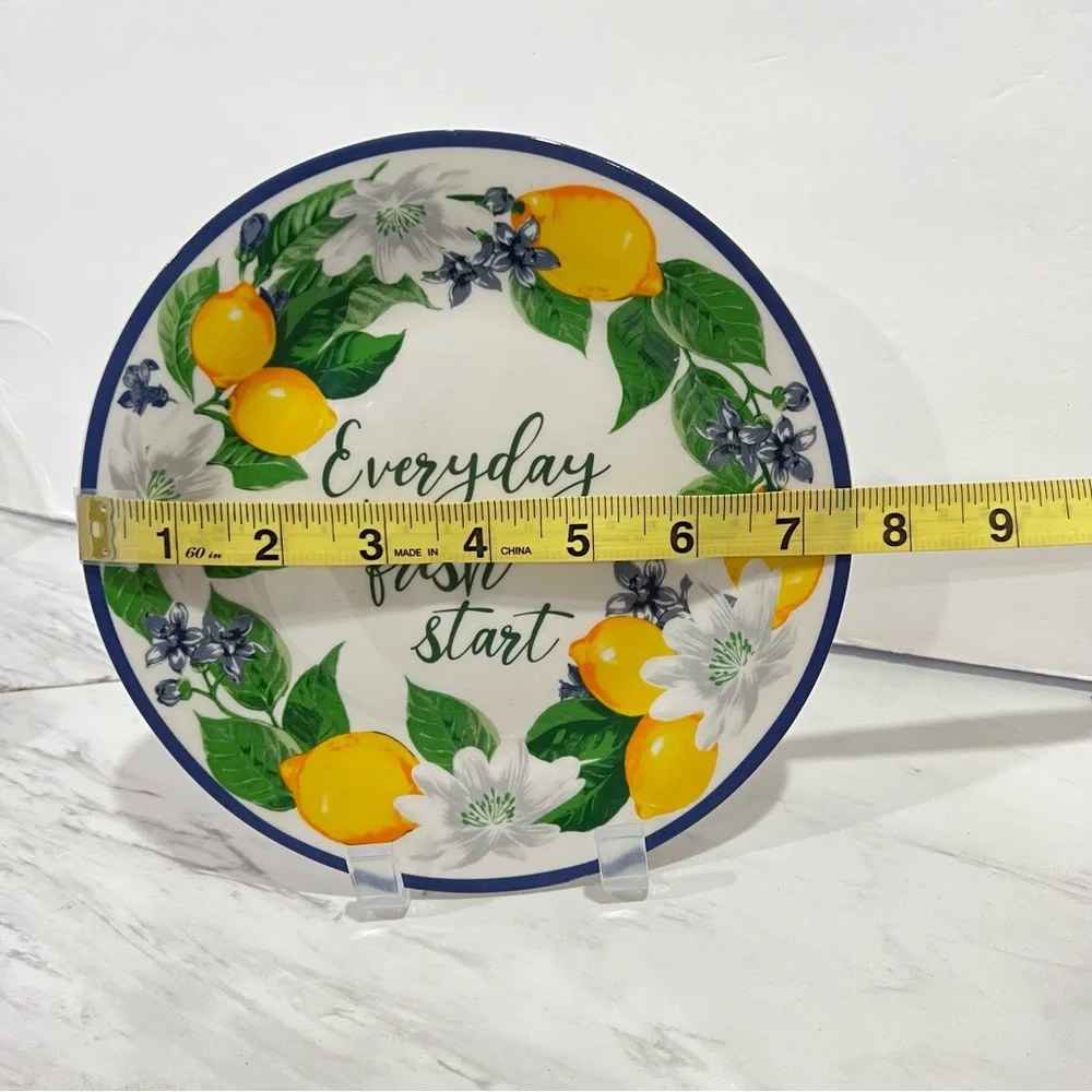 Royal Norfolk Lemon Floral Salad Plates Ceramic 7.5